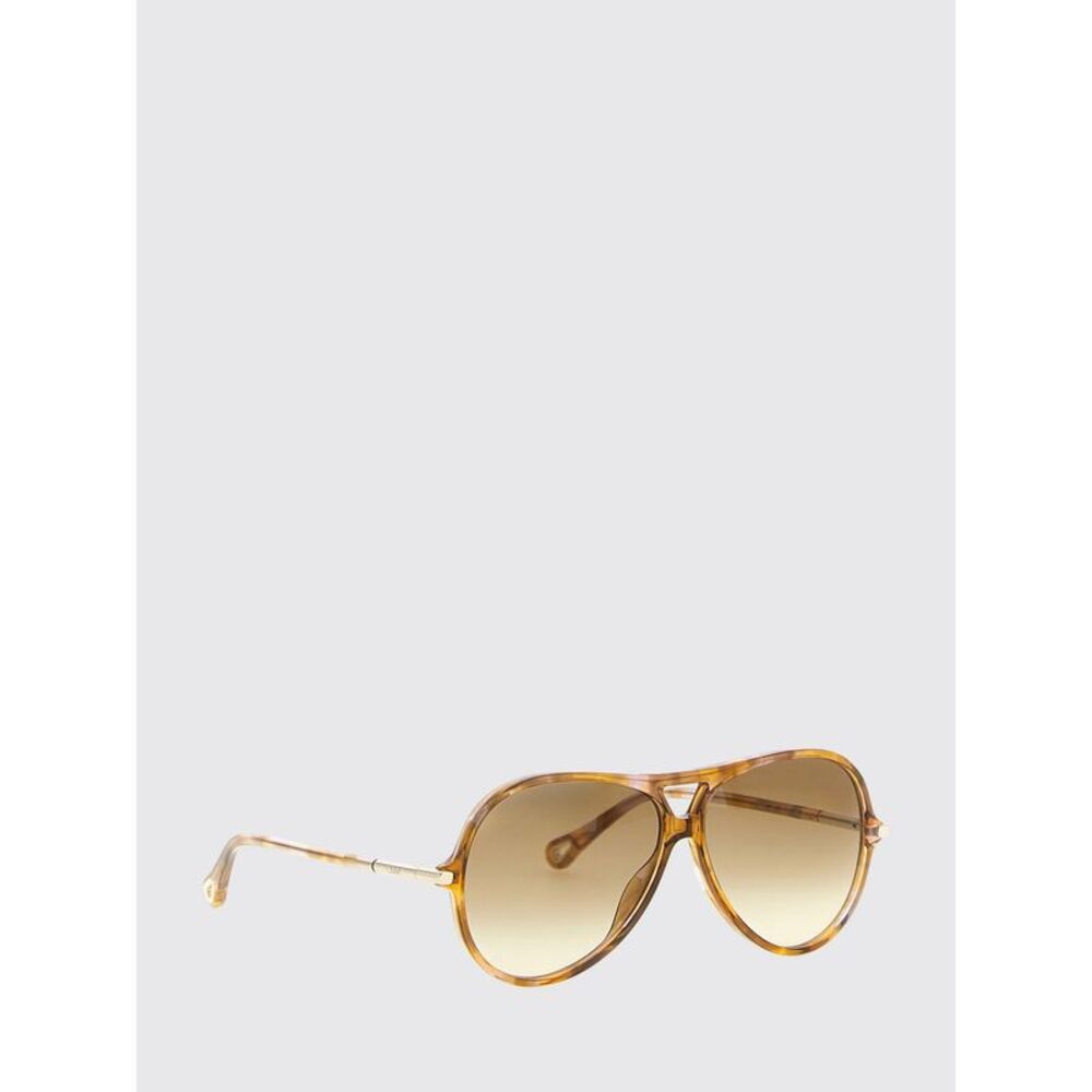 Chloe Women Aviator Tortoiseshell Acetate Sunglasses Chloe With Double Bridge